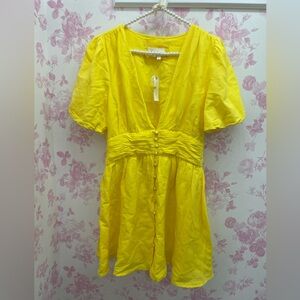 Anthropologie Katarina Yellow Dress
